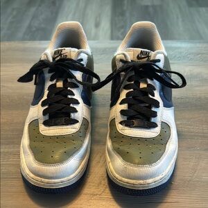 Custom Nike Sneakers White and Green with Unique Upper Design